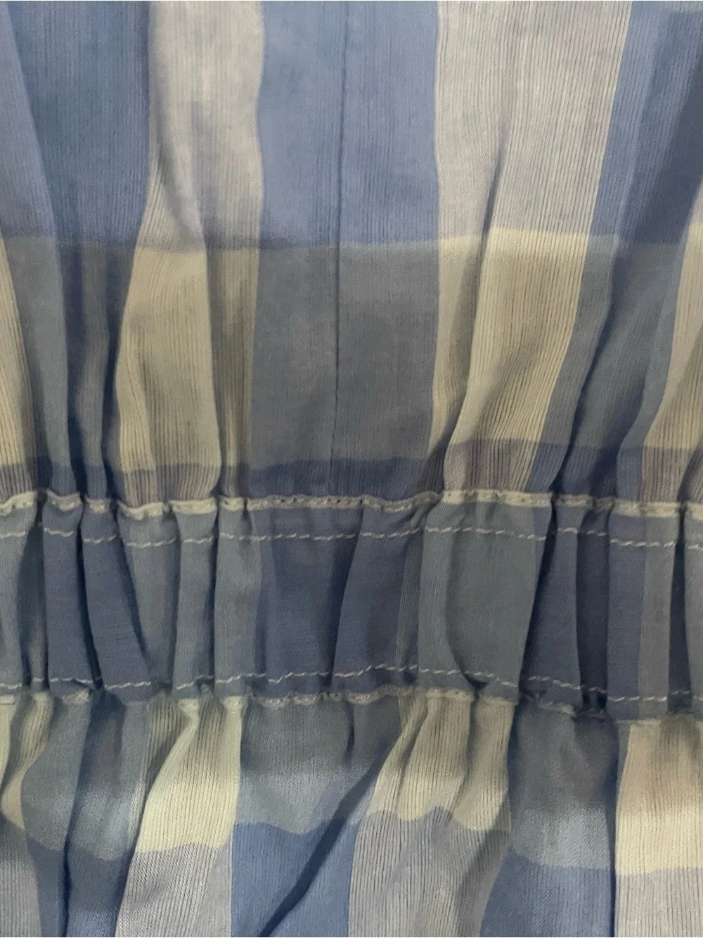 J. Crew Blue and White Gingham NWT Tie-Front top and matching skirt